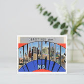 Postale Baltimore, Maryland Vintage Big Lettres Carte post (Debout devant)
