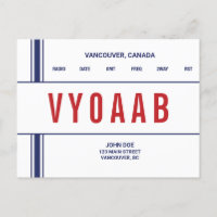 Bande Stylisée Rétro Carte QSL