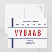 Postale Bande Stylisée Rétro Carte QSL (Devant / Derrière)