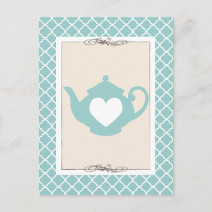 Postale Bannière de carte personnalisée chic sarcelle et b