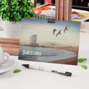 Postale Barcelone, Espagne - Plage de Barceloneta Carte po