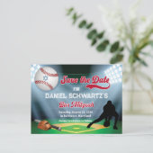 Postale Baseball Bar Mitzvah Enregistrer la date Carte pos (Debout devant)