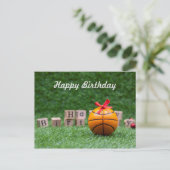Postale Basketball Bonne carte d'anniversaire avec basket- (Debout devant)