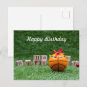 Postale Basketball Bonne carte d'anniversaire avec basket- (Devant / Derrière)