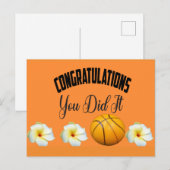 Postale Basketball Félicitations vous l'avez fait Carte (Devant / Derrière)