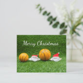 Postale Basketball Noël Carte de vacances avec le Père Noë (Debout devant)