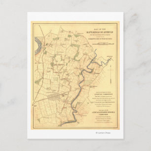 Postale Bataille d'Antietam - Guerre civile Carte panorami