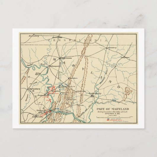 Postale Bataille d'Antietam - Guerre civile Carte panorami (Devant)