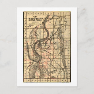 Postale Bataille de Chickamauga - Guerre civile Carte pano