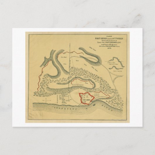 Postale Bataille de Fort Henry - Guerre civile Carte panor (Devant)