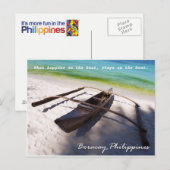 Postale Bateau sur la plage Boracay Philippines Carte post (Devant / Derrière)