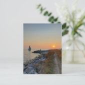 Postale Bateau sur le lac Ontario pendant la carte Sunset (Debout devant)