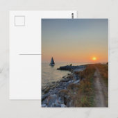 Postale Bateau sur le lac Ontario pendant la carte Sunset (Devant / Derrière)