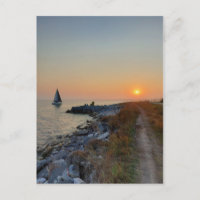 Bateau sur le lac Ontario pendant la carte Sunset