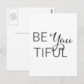 Postale Be You Tiful - Carte Inspirationnelle (Devant / Derrière)