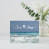 Postale Beach Destination Modern Enregistrer la date Carte (Debout devant)