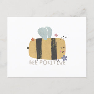 Postale Bee Positive - Carte de note de la chatte d'abeill