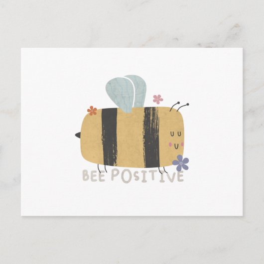 Postale Bee Positive - Carte de note de la chatte d'abeill (Devant)