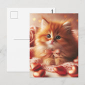 Postale Belle Carte de la Saint-Valentin de Chatons (Devant / Derrière)