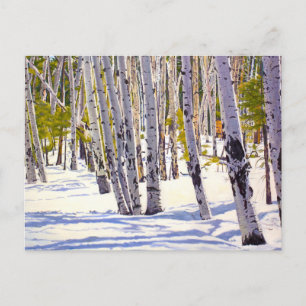 Postale Belle carte de Noël de montagne enneigée