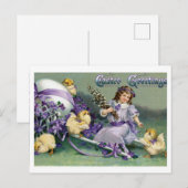 Postale Belle carte de Pâques vintage (Devant / Derrière)