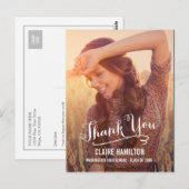 Postale Belle Carte de remerciements de graduation de scri (Devant / Derrière)