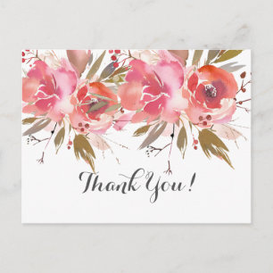 Postale belle carte de remerciements fleurie