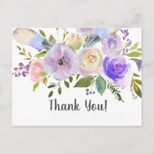 Postale belle carte de remerciements fleurie