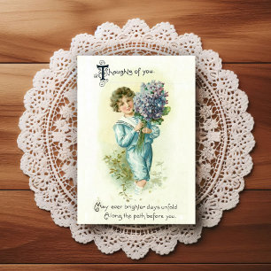 Postale Belle carte de vœux d'anniversaire vintage du débu