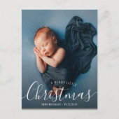 Postale belle carte faire-part de naissance typographique (Devant)