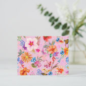 Postale Belle carte florale rose d'été (Debout devant)