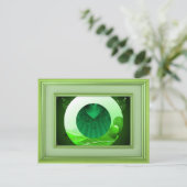 Postale Belle Carte pour notes verte (Debout devant)