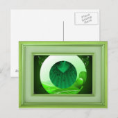 Postale Belle Carte pour notes verte (Devant / Derrière)