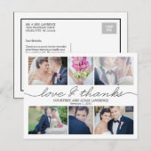 Postale Belle écriture Mariage Carte de remerciements - Bl (Devant / Derrière)