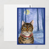 Postale Belle fée de chat ailes de libellules et carte pos (Devant / Derrière)