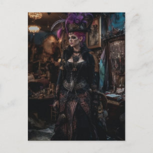 Postale Belle femme dans la boutique de costumes Carte pos