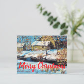 Postale Belle image de neige d'hiver Carte de Noël (Debout devant)