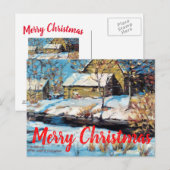 Postale Belle image de neige d'hiver Carte de Noël (Devant / Derrière)