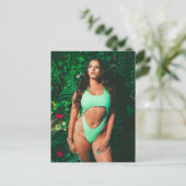 Postale Belle menthe vert bikini Modèle de mode carte post (Debout devant)