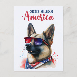 Postale Berger Allemand, Dieu Bénisse l'Amérique Carte Pos