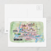 Postale Berlin Allemagne Retro Vintage Carte (Devant / Derrière)