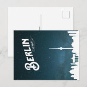 Postale Berlin skyline de nuit, Berlin Allemagne - Carte p (Devant / Derrière)