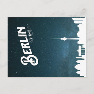 Postale Berlin skyline de nuit, Berlin Allemagne - Carte p