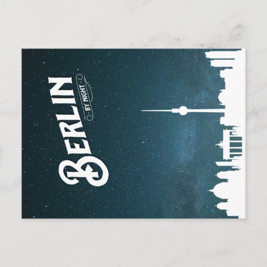 Postale Berlin skyline de nuit, Berlin Allemagne - Carte p (Devant)