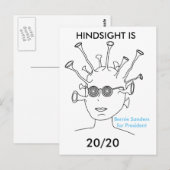 Postale Bernie Sanders Alien "HINDSIGHT IS 20/20 Carte pos (Devant / Derrière)