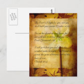 Postale Bible passage, grunge brun & hellebora carte posta (Devant / Derrière)