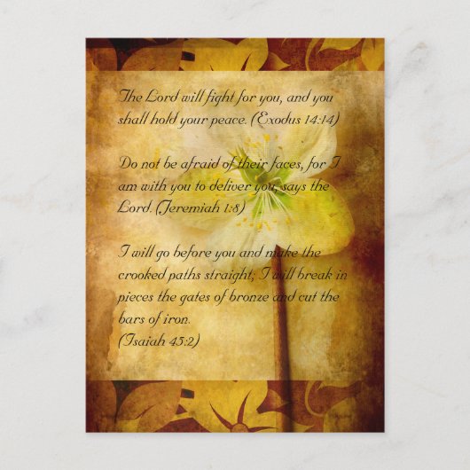Postale Bible passage, grunge brun & hellebora carte posta (Devant)