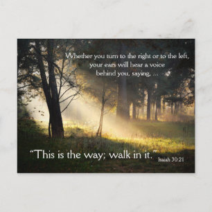 Postale Bible Verse Ésaïe 30:21 Voici la Voie Carte postal