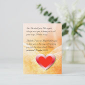 Postale Bible versets de coeur rouge grunge design, carte (Debout devant)