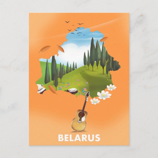 Postale Biélorussie Carte poster de voyage. (Devant)